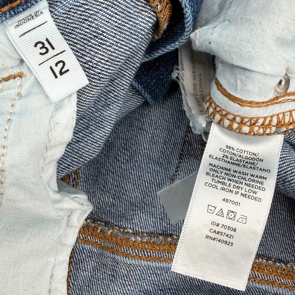 LOFT Jean Shorts Womens 12 31 Blue Denim Roll Cuff 3" Inseam Basic Summer Beach - Picture 4 of 9